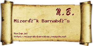 Mizerák Barnabás névjegykártya