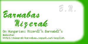barnabas mizerak business card